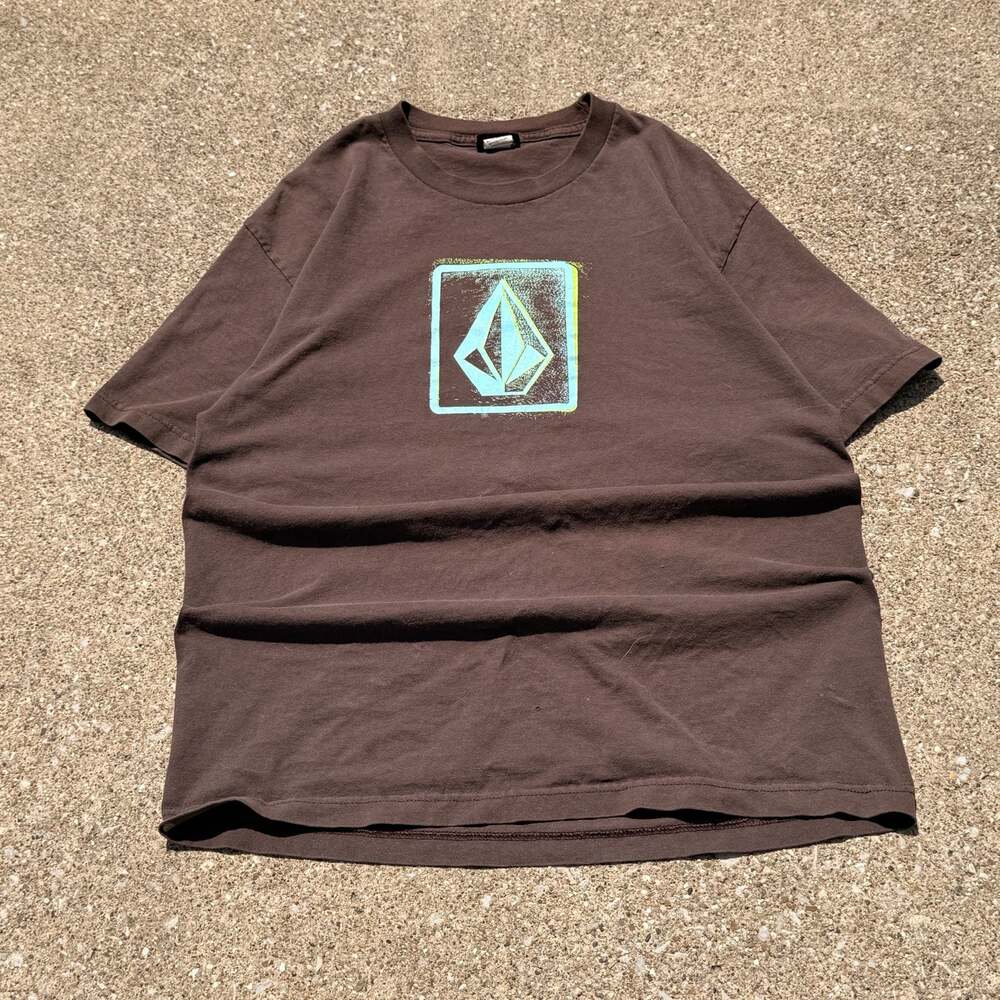 Volcom Graphic Logo T-Shirt Brown Size Large